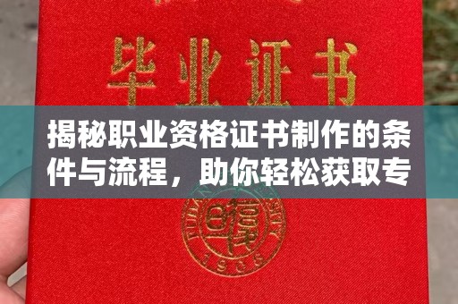 靖州揭秘职业资格证书制作的条件与流程，助你轻松获取专业认证